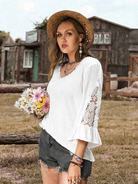 PLUS SIZE Olivia Top - White-Plus Size Tops- Boheme Junction