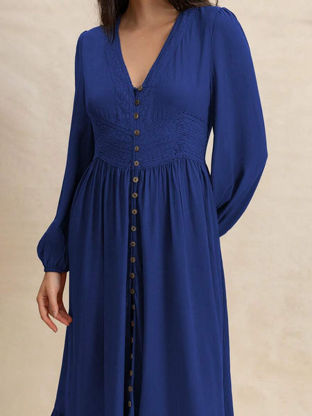 PLUS SIZE Paris Maxi Dress - Blue-Plus Size Dresses- Boheme Junction