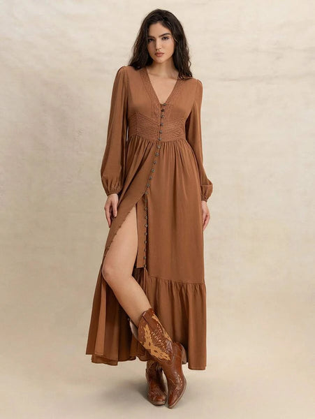 PLUS SIZE Paris Maxi Dress - Tan-Plus Size Dresses- Boheme Junction