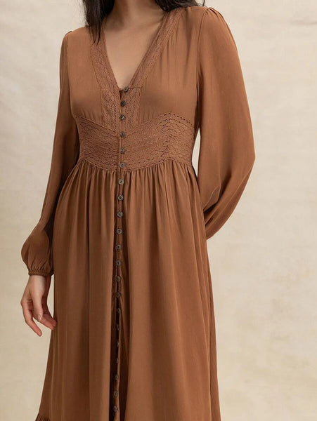 PLUS SIZE Paris Maxi Dress - Tan-Plus Size Dresses- Boheme Junction