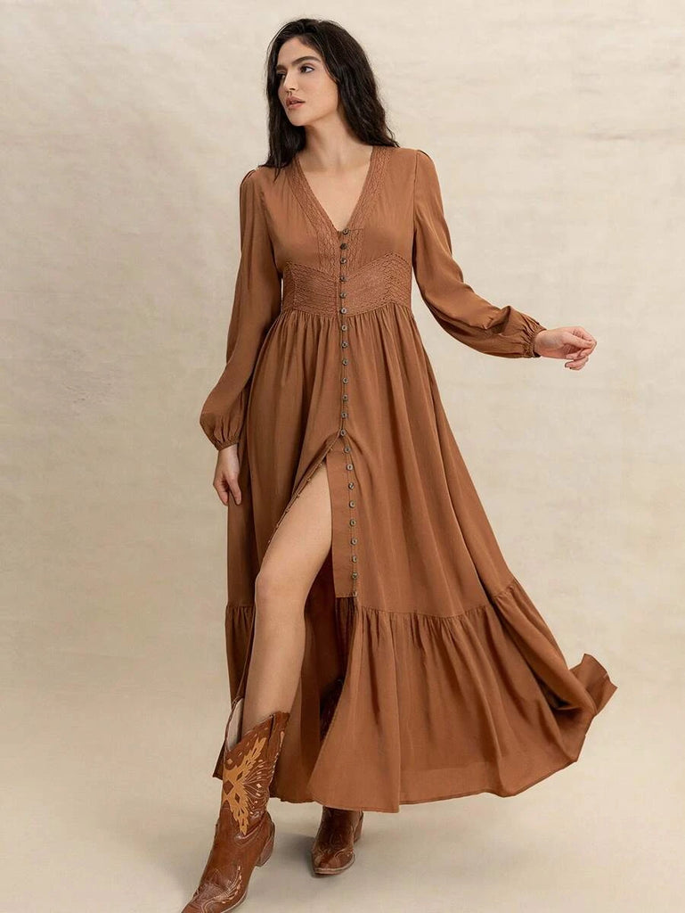 PLUS SIZE Paris Maxi Dress - Tan-Plus Size Dresses- Boheme Junction
