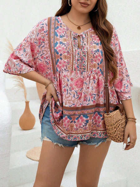 PLUS SIZE Persia Top - Pink | LAST ONE-Plus Size Blouses- Boheme Junction