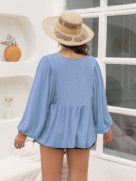 PLUS SIZE Rowan Top - Blue | ONE LEFT-Plus Size Blouses- Boheme Junction