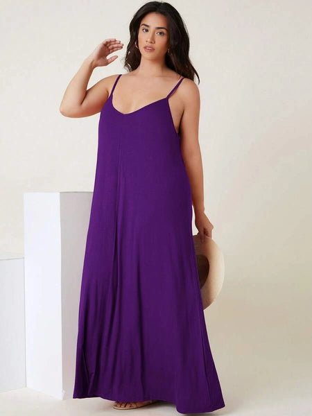 PLUS SIZE Tami Maxi Dress - Purple-Plus Size Dresses- Boheme Junction