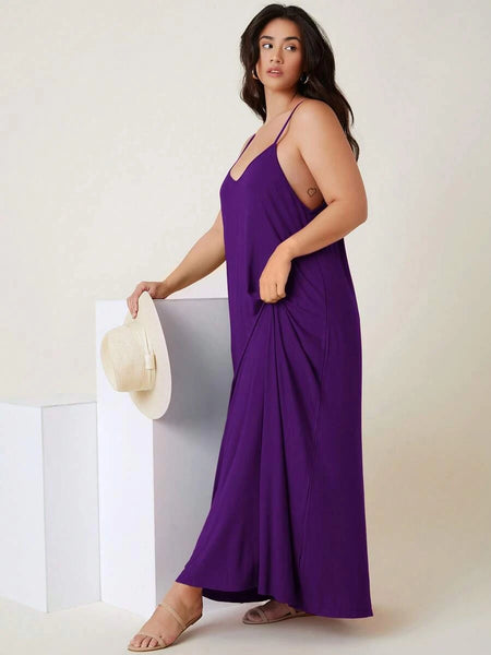 PLUS SIZE Tami Maxi Dress - Purple-Plus Size Dresses- Boheme Junction