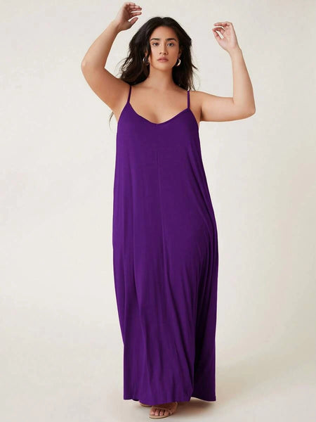 PLUS SIZE Tami Maxi Dress - Purple-Plus Size Dresses- Boheme Junction