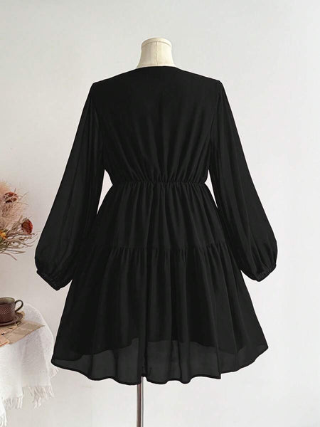 PLUS SIZE Tyler Mini Dress - Black-Plus Size Dresses- Boheme Junction