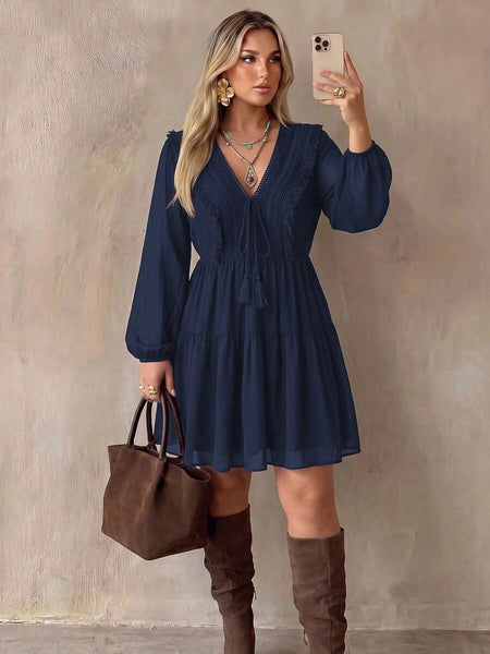 PLUS SIZE Tyler Mini Dress - Navy-Plus Size Dresses- Boheme Junction