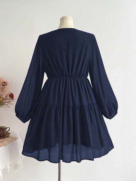 PLUS SIZE Tyler Mini Dress - Navy-Plus Size Dresses- Boheme Junction