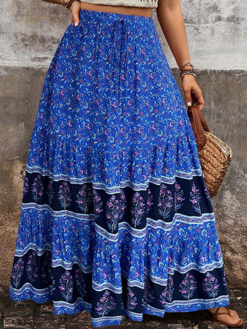 boheme junction Plus Size Skirts PLUS SIZE Vesna Maxi Skirt - Blue