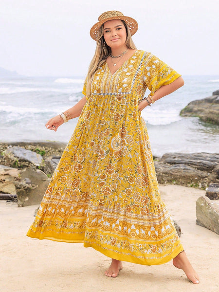 PLUS SIZE Victoria Maxi Dress-Plus Size Dresses- Boheme Junction