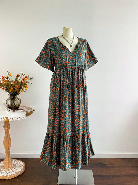 PLUS SIZE Victoria Maxi Dress - Dark Green-Plus Size Dresses- Boheme Junction