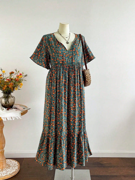 PLUS SIZE Victoria Maxi Dress - Dark Green-Plus Size Dresses- Boheme Junction