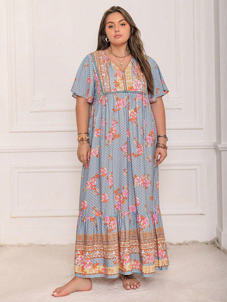 boheme junction Plus Size Dresses PLUS SIZE Victoria Maxi Dress - Dusty Blue