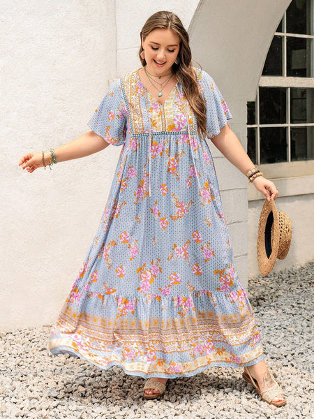 PLUS SIZE Victoria Maxi Dress - Dusty Blue | LAST SIZES-Plus Size Dresses- Boheme Junction