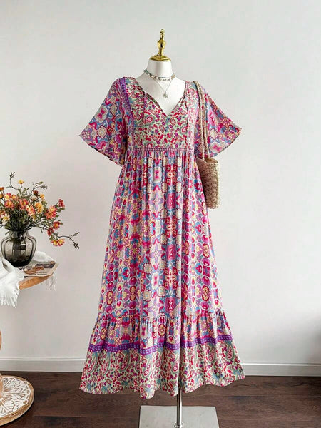 PLUS SIZE Victoria Maxi Dress - Spring-Plus Size Dresses- Boheme Junction