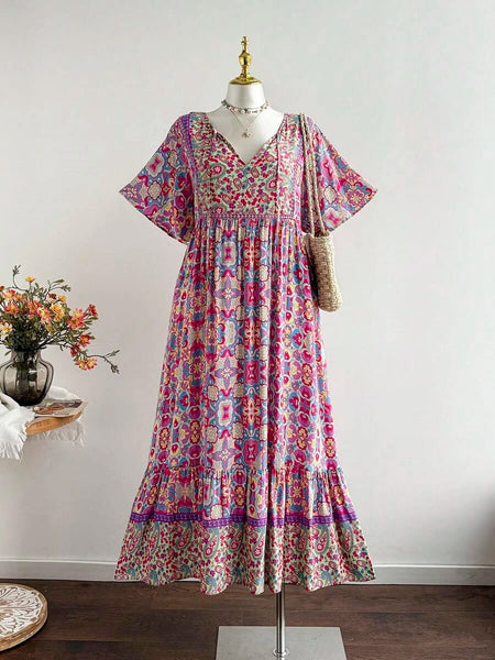 PLUS SIZE Victoria Maxi Dress - Spring-Plus Size Dresses- Boheme Junction