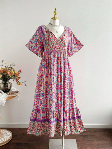 PLUS SIZE Victoria Maxi Dress - Spring-Plus Size Dresses- Boheme Junction