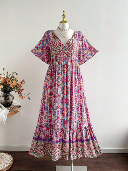 PLUS SIZE Victoria Maxi Dress - Spring-Plus Size Dresses- Boheme Junction