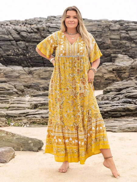 PLUS SIZE Victoria Maxi Dress - Spring-Plus Size Dresses- Boheme Junction