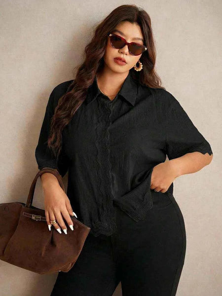 PLUS SIZE Yolanda Top - Black