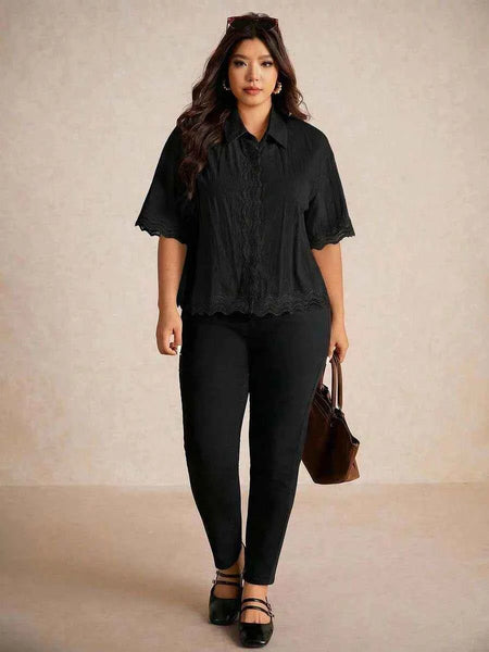 PLUS SIZE Yolanda Top - Black