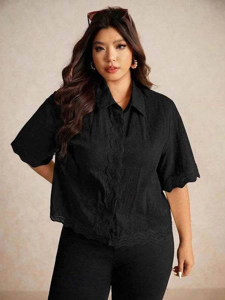 PLUS SIZE Yolanda Top - Black