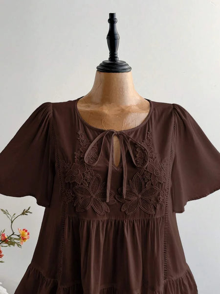 Boheme Junction Plus Size Tops PLUS SIZE Zia Top - Brown