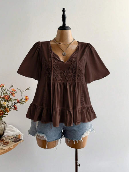 Boheme Junction Plus Size Tops PLUS SIZE Zia Top - Brown