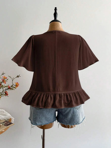Boheme Junction Plus Size Tops PLUS SIZE Zia Top - Brown