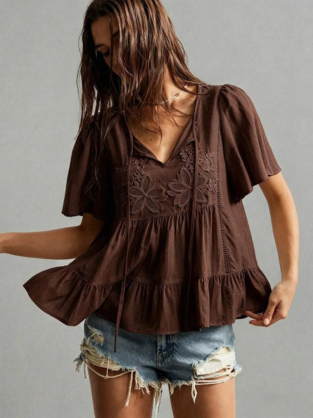 Boheme Junction Plus Size Tops PLUS SIZE Zia Top - Brown