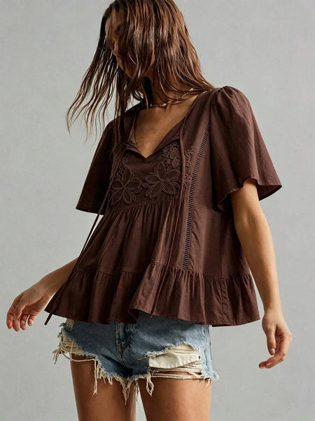 Boheme Junction Plus Size Tops PLUS SIZE Zia Top - Brown