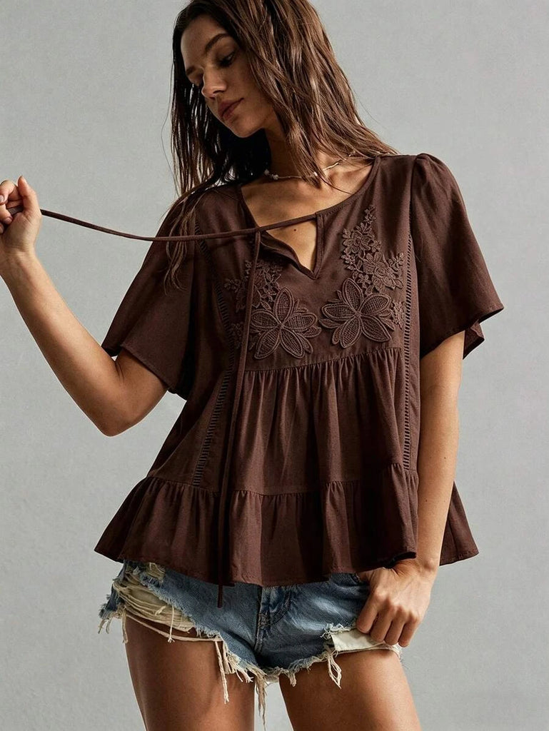 Boheme Junction Plus Size Tops PLUS SIZE Zia Top - Brown