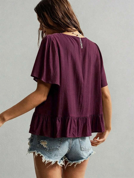 Boheme Junction Plus Size Tops PLUS SIZE Zia Top - Burgundy