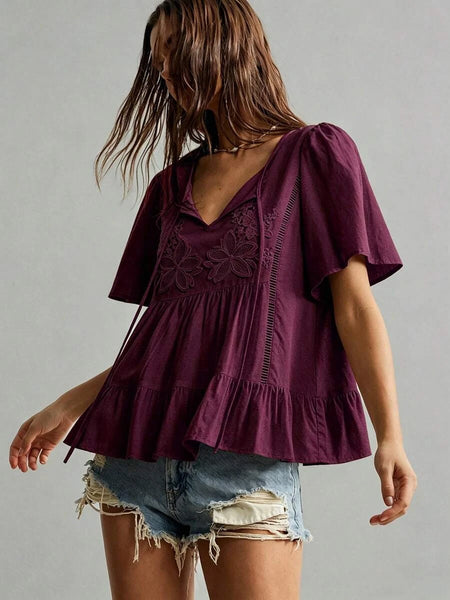 Boheme Junction Plus Size Tops PLUS SIZE Zia Top - Burgundy
