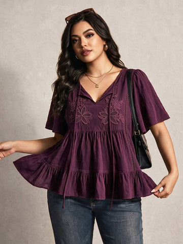 Boheme Junction Plus Size Tops PLUS SIZE Zia Top - Burgundy