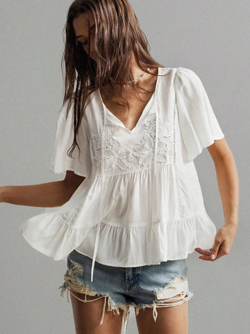boheme junction Plus Size Tops PLUS SIZE Zia Top - White