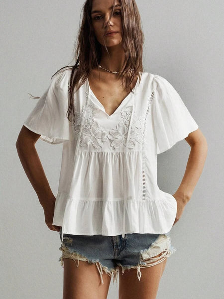 boheme junction Plus Size Tops PLUS SIZE Zia Top - White