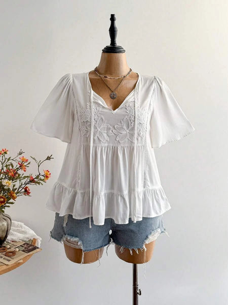 boheme junction Plus Size Tops PLUS SIZE Zia Top - White