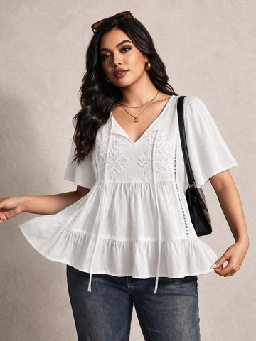 boheme junction Plus Size Tops PLUS SIZE Zia Top - White