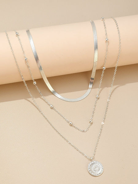 RUBI Layered Necklace - Silver-Necklace- Boheme Junction