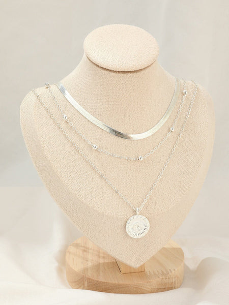 RUBI Layered Necklace - Silver-Necklace- Boheme Junction