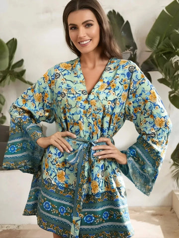 SELENA Kimono - Green-Kimono- Boheme Junction
