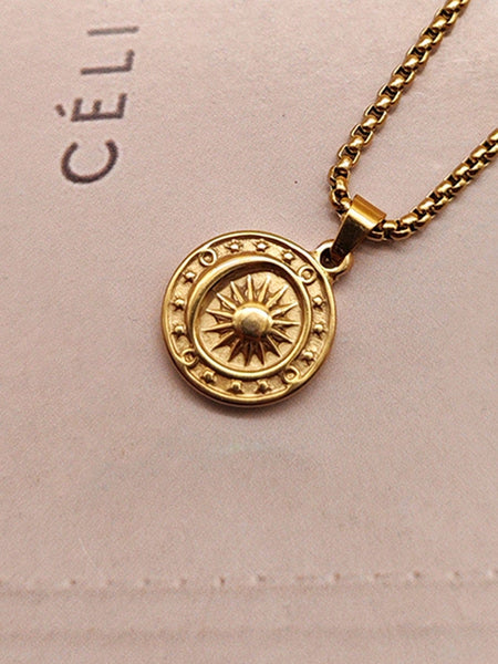 SOLAR Necklace - Gold-Women Pendant Necklaces- Boheme Junction
