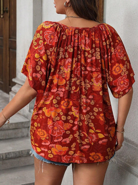 PLUS SIZE Rae Top-Plus Size Blouses- Boheme Junction