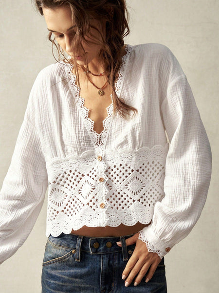 VALERIA Top - White-Women Blouses- Boheme Junction