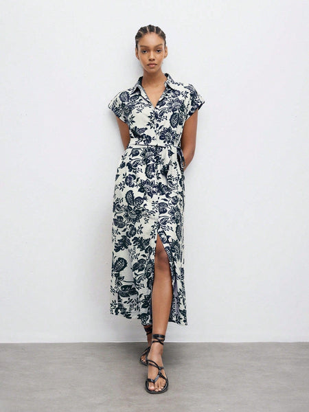 VERONICA Maxi Dress - Navy-Women Long Dresses- Boheme Junction