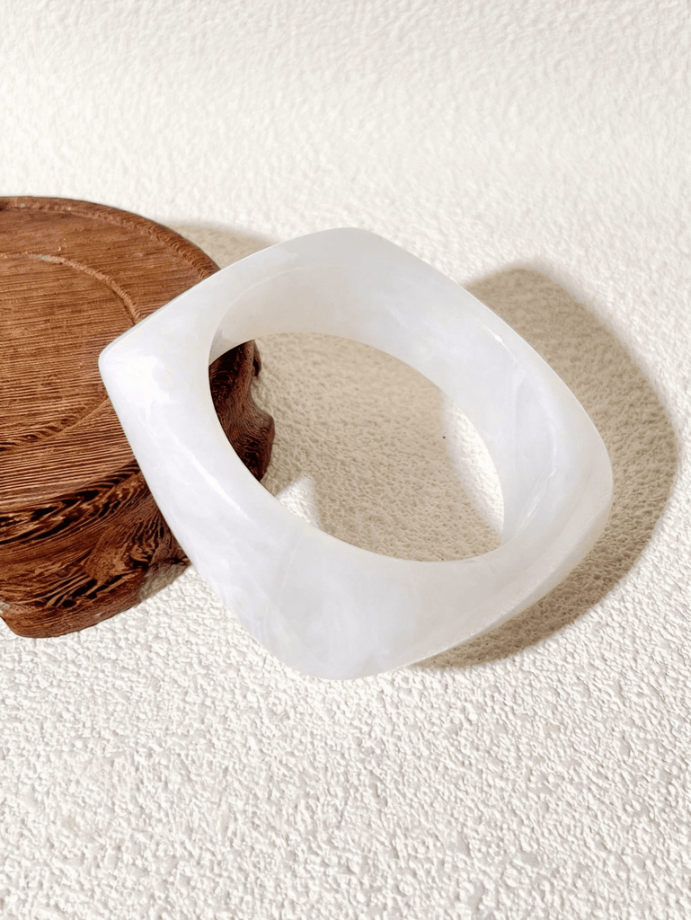 CHELSEA Angular Bangle - Snow-Women Bracelets- Boheme Junction