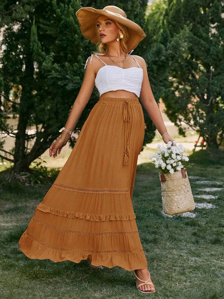 YOKO Maxi Skirt - Earth-Women Bottoms- Boheme Junction