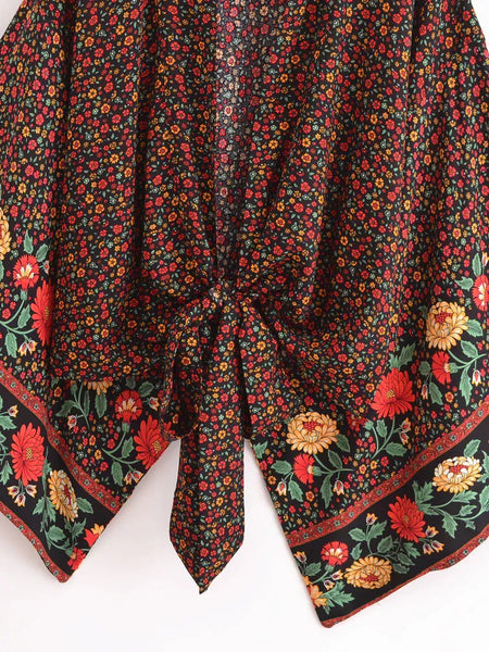 ZABELLA Cropped Kimono - Black-Kimono- Boheme Junction
